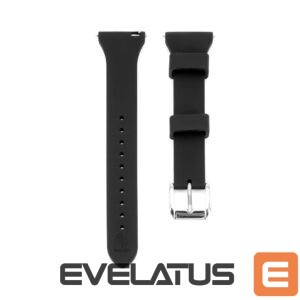 Strap Connect  22mm T-buckle Silicone Loop Watch Strap (130mm M/L) Black