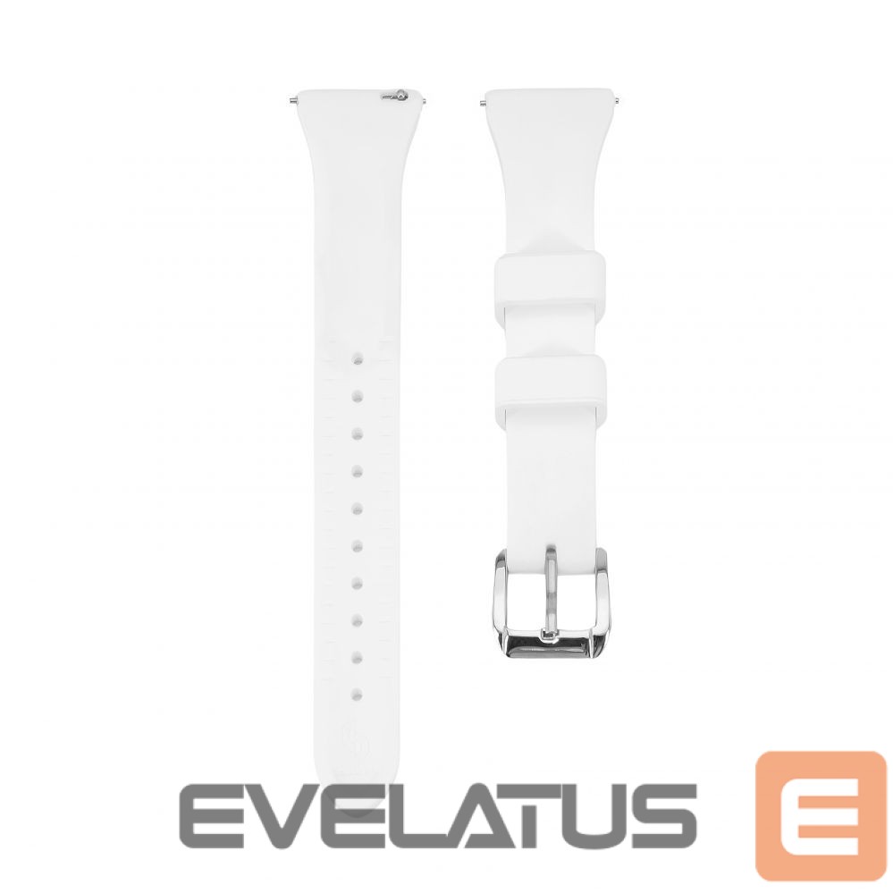 Strap Connect 22mm T-buckle Silicone Loop Watch Strap (130mm M/L) White