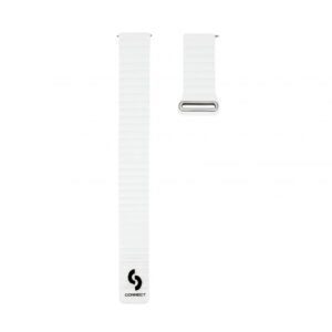 Strap Connect  20mm Flat head Leather - Silicone Loop Magnetic Watch Strap (130mm M/L) White