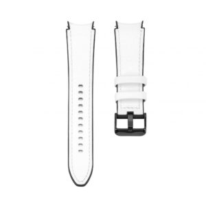 Strap Connect  20mm Silicone Patch Leather Watch Strap (130mm M/L) White