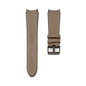 Siksniņa Connect  20mm Silicone Patch Leather Watch Strap (130mm M/L) Taupe