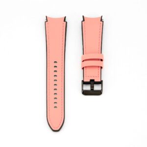 Dirželis Connect  20mm Silicone Patch Leather Watch Strap (130mm M/L) Pink