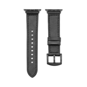 Strap Connect  Watch 38/40/41mm Silicone patch Leather Watch Strap (132mm M/L) Black