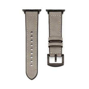 Dirželis Connect  Watch 38/40/41mm Silicone patch Leather Watch Strap (132mm M/L) Silver