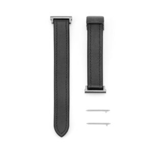 Strap Connect  22mm Silicone Leather Watch Strap with Magnetic Black
