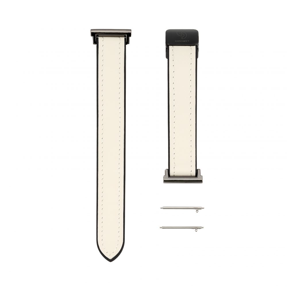 Strap Connect 22mm Silicone Leather Watch Strap with Magnetic White