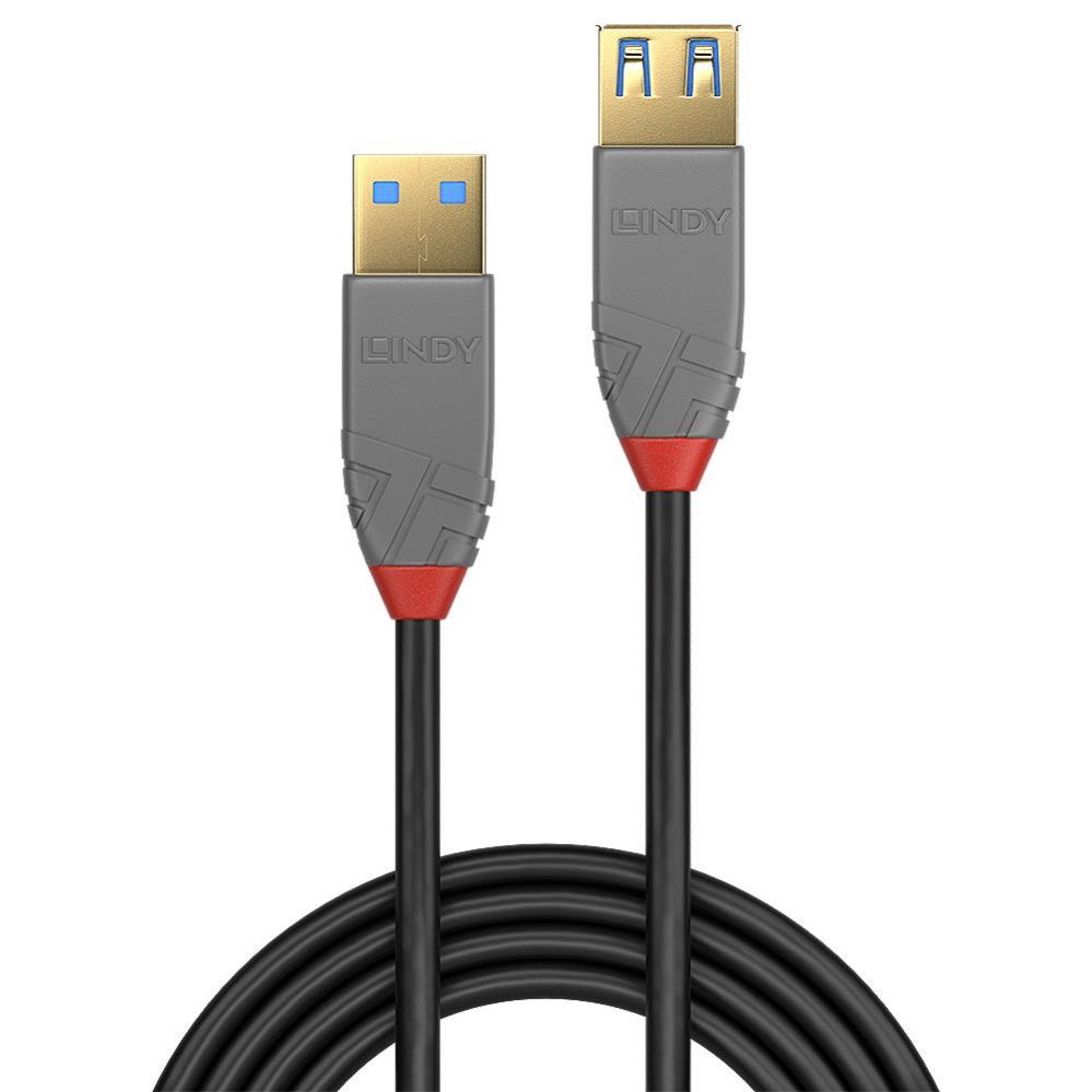 Kabelis LINDY CABLE USB3.2 EXTENSION 2M/ANTHRA 36762
