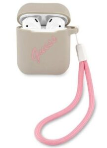 Maciņš austiņām Guess Apple AirPods 1/2 cover Silicone Vintage case Grey