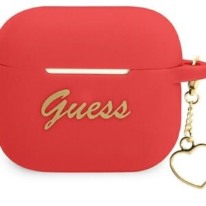 Headphone case Guess Apple AirPods 3 cover Silicone Charm Heart Collection Red