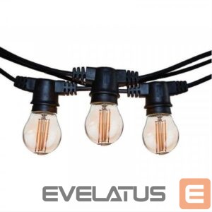 Õuevalgustid Visional  Led Dārza Virtene E27 Spuldzēm / Melna /  Patronu  skaits 15 / 15m / H05VV-F 2*0.75 inline 