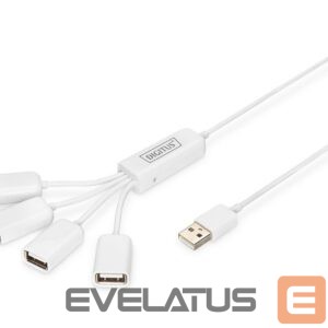Other Computer Accessory Digitus  USB 2.0 Cable Hub, 4-Port 4x USB A/F, 1x USB A male, DC2.5mm (PSU not incl.) DA-70216 