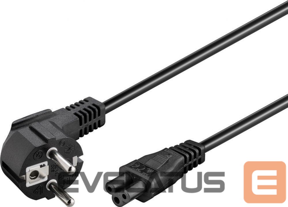 Cable Goobay Power supply cord (CEE/7/7 to mickey), angled 68004 1.8 m, Black