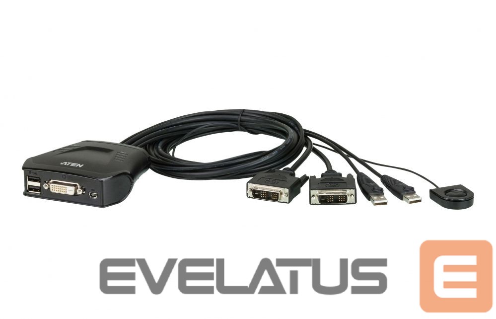 Server – muud tarvikud Aten 2-Port USB DVI Cable KVM Switch with Remote Port Selector