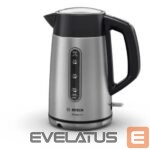 Virdulys Bosch  Kettle DesignLine TWK4P440 Electric, 2400 W, 1.7 L, Stainless steel, 360° rotational base, Stainless steel/Black 