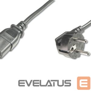 Kaabel Digitus  Power Cord, Schuko (CEE 7/7 ) 90ø angled - C13 M/F, H05VV-F3G 0.75qmm 0.75 m, Black 