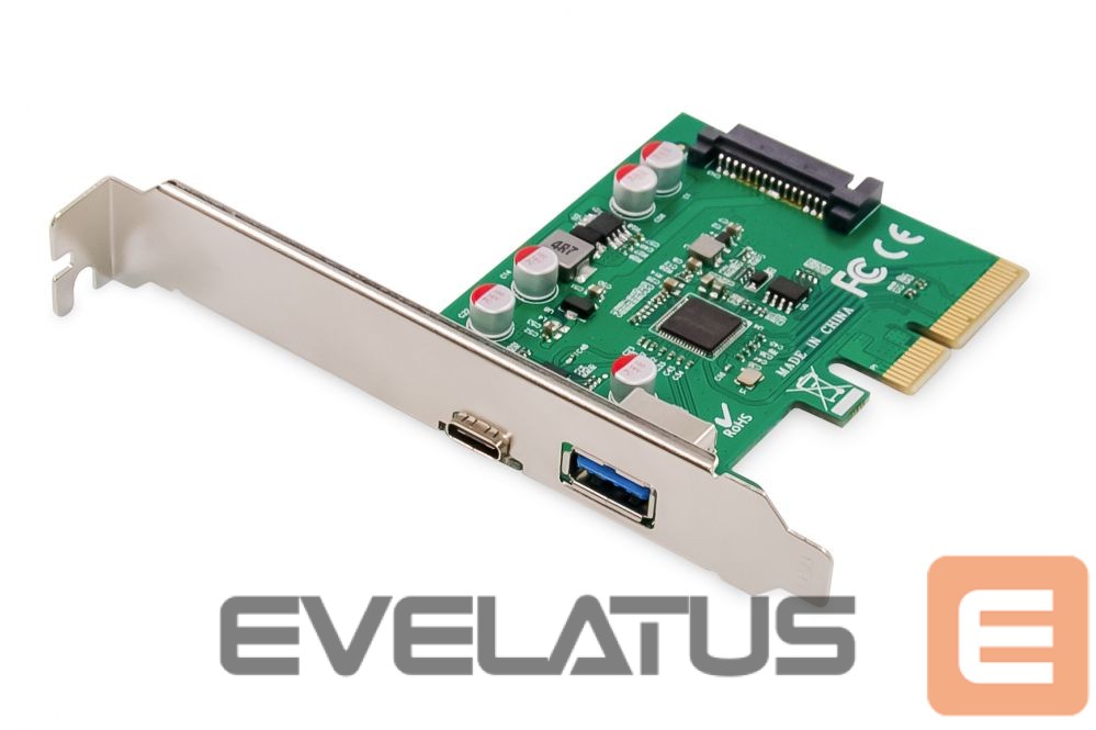 Üleminek Digitus PCIe card, USB-C 3.1 Gen 2, 10Gpbs, USB-A 3.1