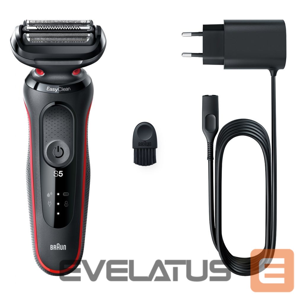 Raseerijad Braun Shaver 51-R1000s Operating time (max) 50 min, Wet & Dry, Black/Red