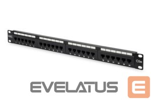 Muud kaubad Digitus  Patch Panel DN-91524U Black, 48.2 x 4.4 x 10.9 cm, Category: CAT 5e; Ports: 24 x RJ45; Retention strength: 7.7 kg; Insertion force: 30N max 