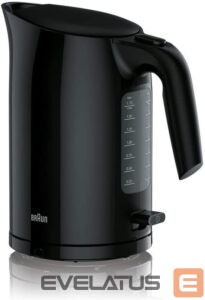 Virdulys Braun  Kettle WK3100BK PurEase Standard, 2200 W, 1.7 L, Plastic, 360° rotational base, Black 