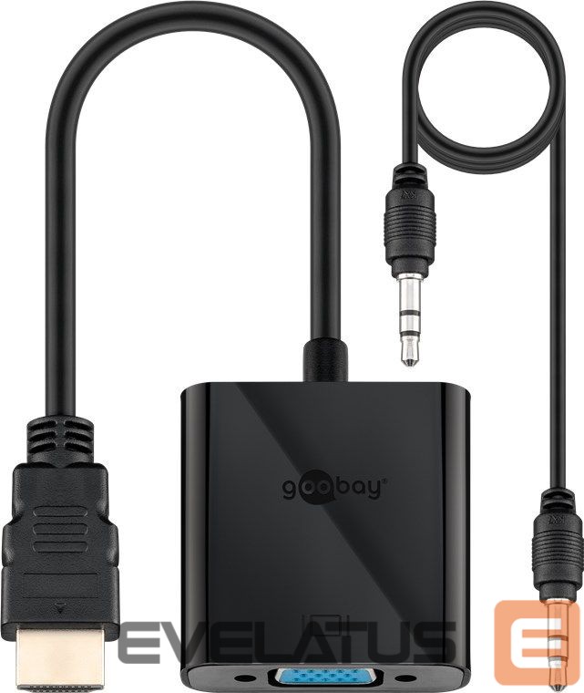 Converter Goobay HDMI/VGA adapter, nickel plated 68793 Black