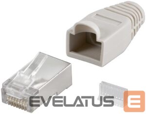 Переходник Goobay  68746  RJ45 plug, CAT 5e STP shielded with strain-relief boot, grey 