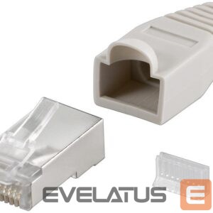 Переходник Goobay  68746  RJ45 plug, CAT 5e STP shielded with strain-relief boot, grey 