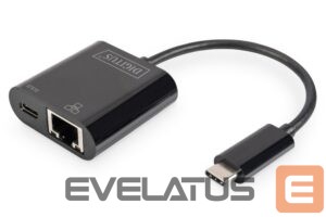 Maršrutizatoriai Digitus  USB-Type-C Gigabit Ethernet Adapter + PD with power delivery function DN-3027	 Black 