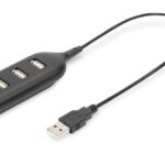 Kabelis Digitus  USB 2.0 Hub, 4-Port, Bus Powered 4 X USB A/F AT Connected Cable AB-50001-1 