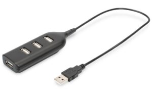 Kabelis Digitus  USB 2.0 Hub, 4-Port, Bus Powered 4 X USB A/F AT Connected Cable AB-50001-1 