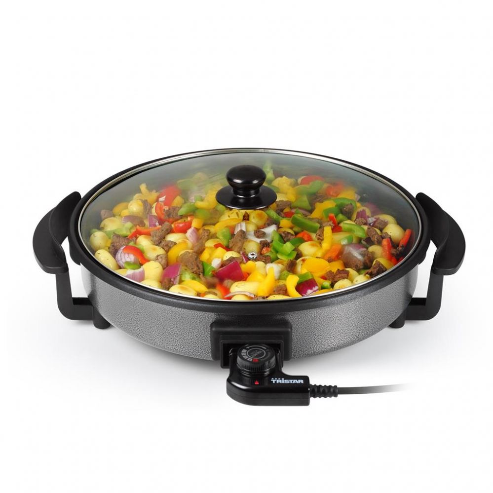 Table grill Tristar Multifunctional grill pan PZ-2964 Grill, Diameter 40 cm, 1500 W, Lid included, Fixed handle, Black