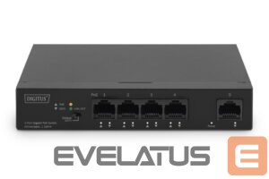 Serveris – kiti priedai Digitus  4 Port Gigabit PoE Switch DN-95330-1 10/100/1000 Mbps (RJ-45), Unmanaged, Desktop, Ethernet LAN (RJ-45) ports 4 