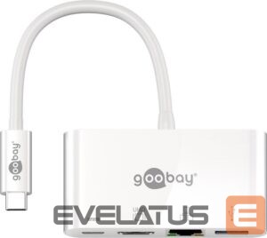 Kitas kompiuterio priedas Goobay  USB-C Multiport Adapter (HDMI + Ethernet, PD)  62105 White 