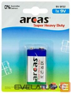 Kitas kompiuterio priedas Arcas  9V/6LR61, Super Heavy Duty, 1 pc(s) 