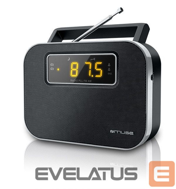 Interactive solution Muse M-081R Black, Alarm function, 2-band PLL portable radio