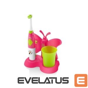 Hambahari ETA  Toothbrush with water cup and holder Sonetic  129490070 Battery operated, For kids, Number of brush heads included 2, Pink 