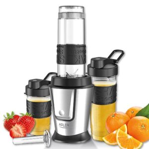 Maišytuvai ir maišytuvai Adler  Blender AD 4081 Tabletop, 800 W, Jar material BPA Free Plastic, Jar capacity 0.57 and 0.4 L, Ice crushing, Black/Stainless steel 