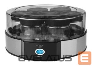 Kiti smulkūs buitiniai prietaisai Adler  Yogurt Maker AD 4476 Capacity 7x0.2 L, Stainless steel/Black 