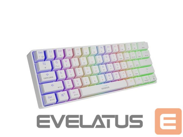 Computer keyboard Genesis THOR 660 RGB Gaming keyboard, RGB LED light, US, White, Wireless/Wired, Wireless connection, Gateron Red Switch