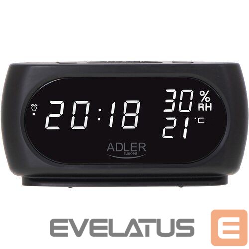 Interactive solution Adler Clock with Thermometer AD 1186 Black