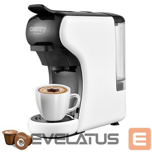Muud väikesed kodumasinad Camry Multi-capsule Espresso machine CR 4414 Pump pressure 19 bar, Ground/Capsule, 1450 W, White/Black