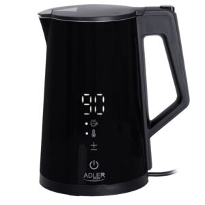 Virdulys Adler  Kettle AD 1345b Electric, 2200 W, 1.7 L, Stainless steel, 360° rotational base, Black 