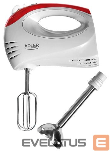 Mikserid ja blenderid Adler Mixer AD 4212 Hand Mixer, 300 W, Number of speeds 5, Turbo mode, White