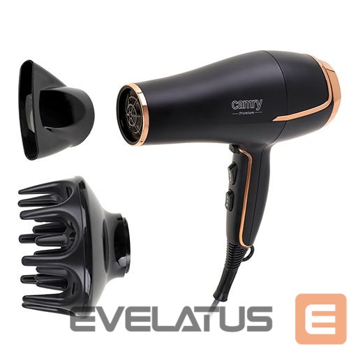 Tervishoid Camry Hair Dryer CR 2255 2200 W, Number of temperature settings 3, Diffuser nozzle, Black