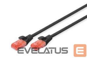 Converter Digitus  CAT 6 U-UTP Patch cord, PVC AWG 26/7, Modular RJ45 (8/8) plug, 2 m, Black 