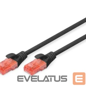 Adapteris Digitus  CAT 6 U-UTP Patch cord, PVC AWG 26/7, Modular RJ45 (8/8) plug, 2 m, Black 