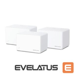 Maršrutizatoriai MERCUSYS  AX3000 Whole Home Mesh WiFi 6 System with PoE  Halo H80X (3-Pack) 802.11ax 574+2402 Mbit/s 10/100/1000 Mbit/s Ethernet LAN (RJ-45) ports 3 Mesh Support Yes MU-MiMO Yes No mobile broadband Antenna type Internal 