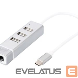 Other Computer Accessory Digitus  USB Type-C 3-Port Hub + Fast Ethernet LAN Adapter 