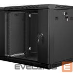 Datoru piederumi Lanberg  LANBERG WF01-6409-10B Lanberg wall-mounted rack 19 demounted flat pack 9U/650x450mm black 