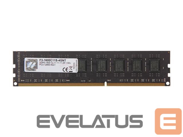 RAM DDR4 G.Skill MEMORY DIMM 4GB PC12800 DDR3/F3-1600C11S-4GNT