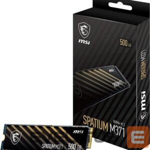 Kõvaketas SSD MSI  SSD||SPATIUM M371|500GB|M.2|PCIE|NVMe|3D NAND|Write speed 1150 MBytes/sec|Read speed 2200 MBytes/sec|2.15mm|TBW 110 TB|MTBF 1500000 hours|S78-440K160-P83 